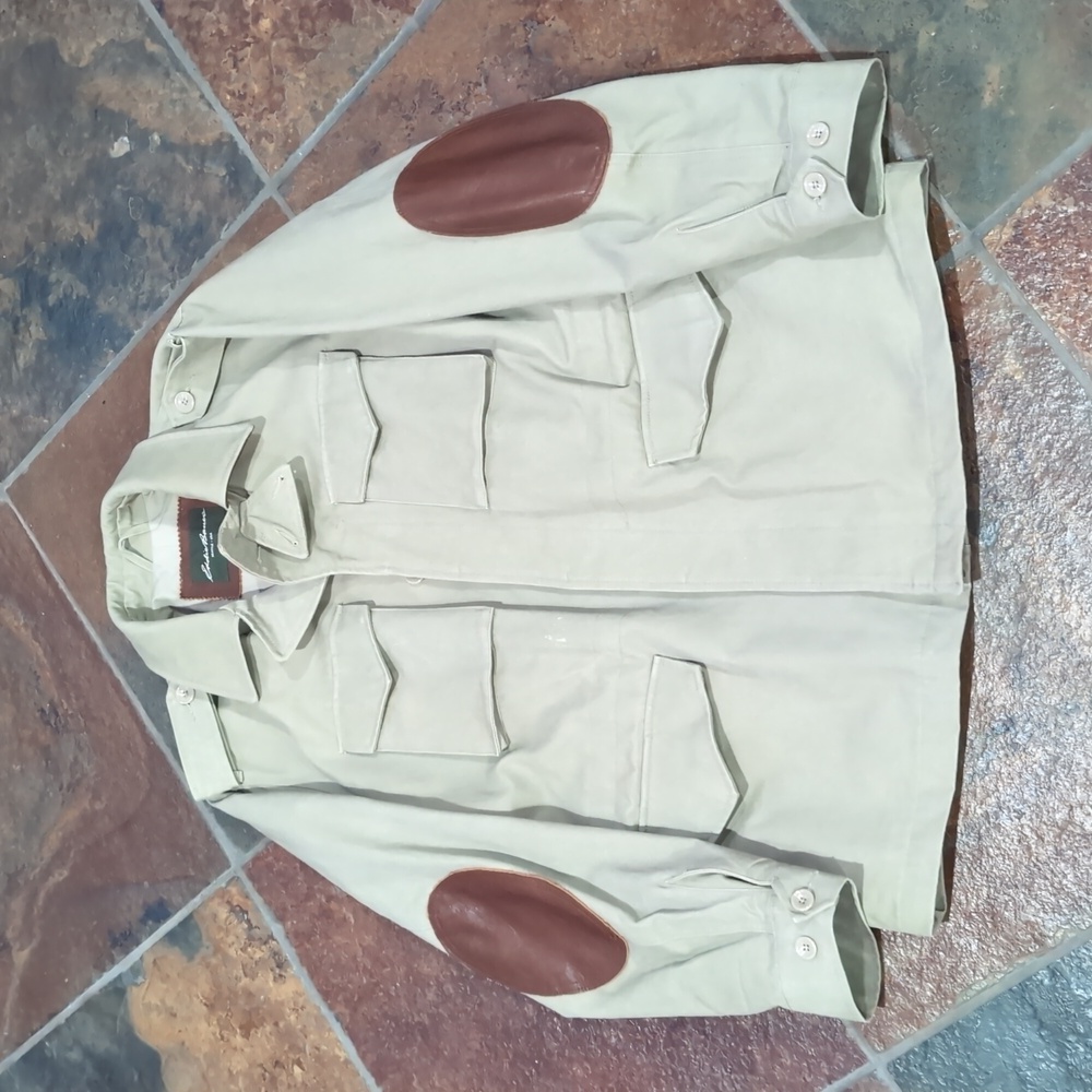 Eddie Bauer Barncoat With Leather Patch Elbows & … - image 1